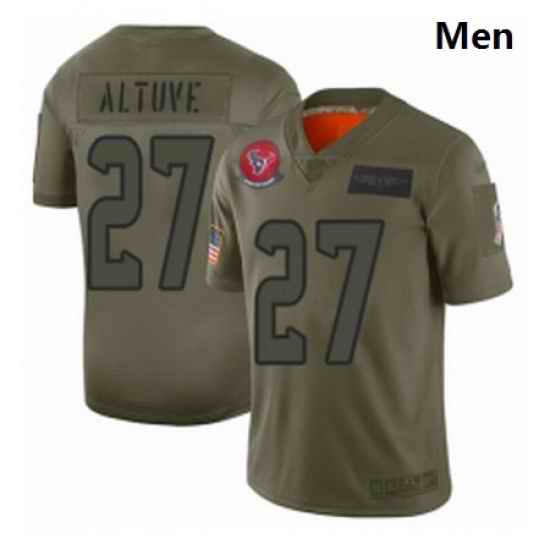 Men Houston Texans 27 Jose Altuve Limited Camo 2019 Salute to Service Football Jersey